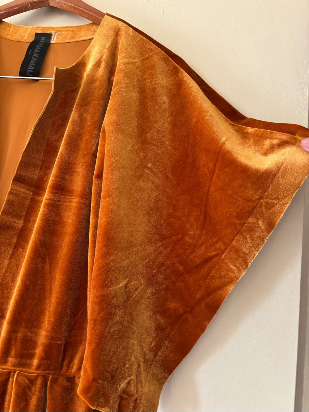 Norma Kamali Velvet Jumpsuit in Rust Orange - Picture 4 of 10